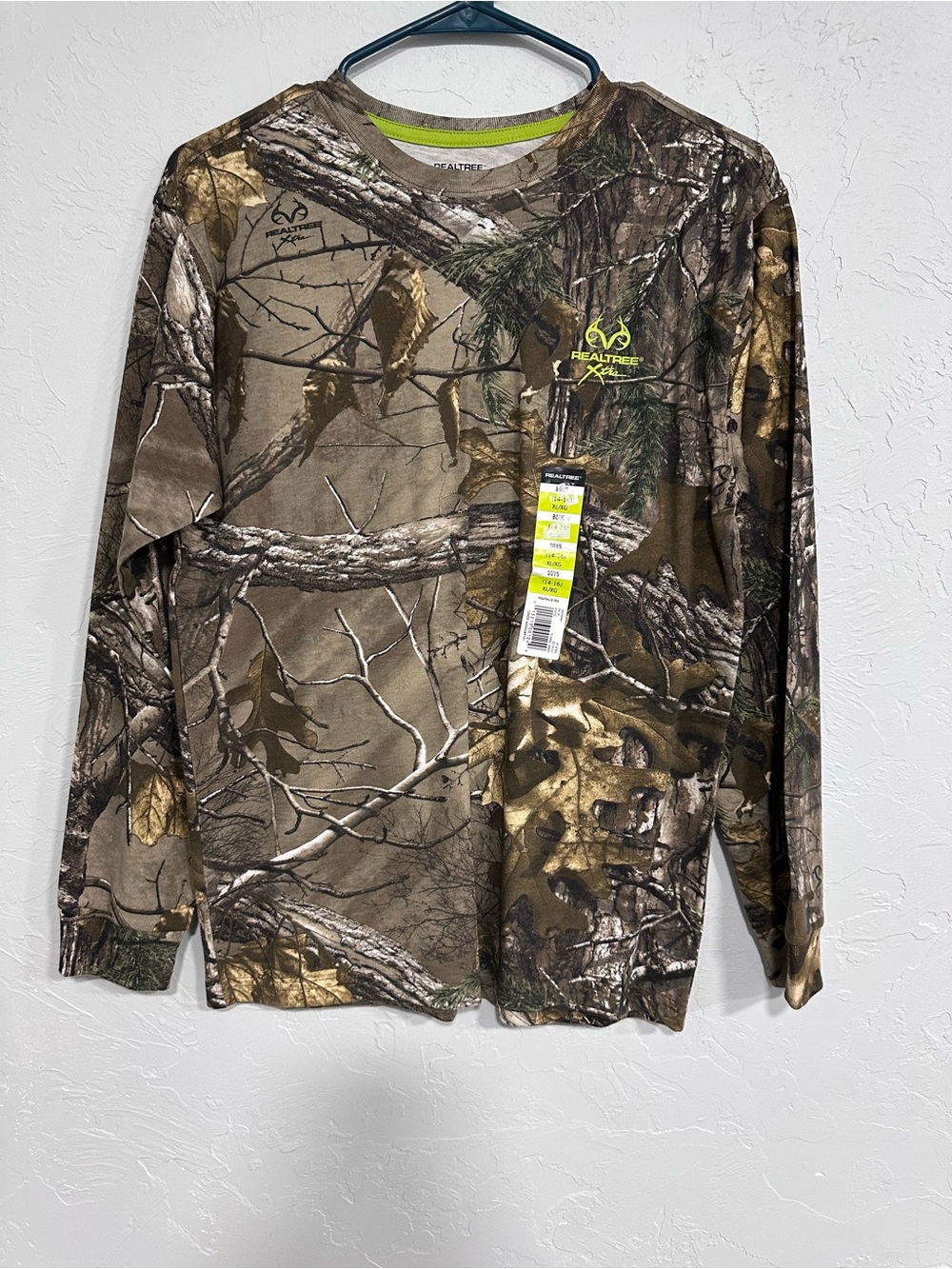 Realtree Boy’s Long Sleeve Camo Tee in Brown and Green